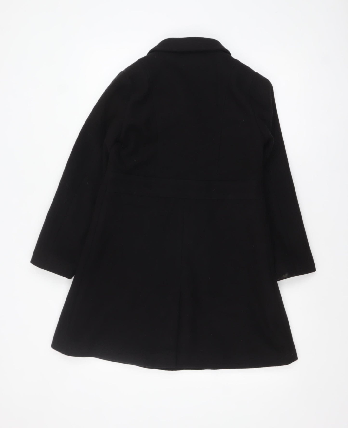 Next Girls Black Wool Blend Double-Breasted Pea Coat 10 Years