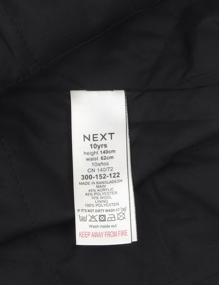 Next Girls Black Wool Blend Double-Breasted Pea Coat 10 Years