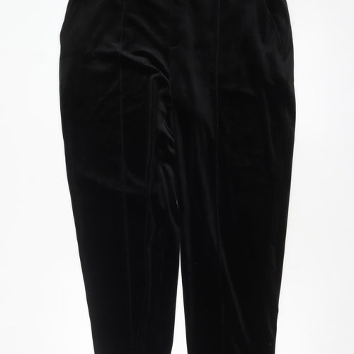 Lands' End Women's Black Velvet Tapered Trousers Size M