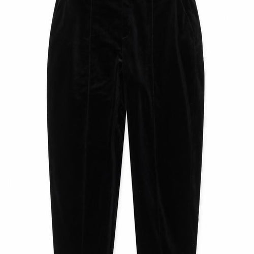 Lands' End Women's Black Velvet Tapered Trousers Size M