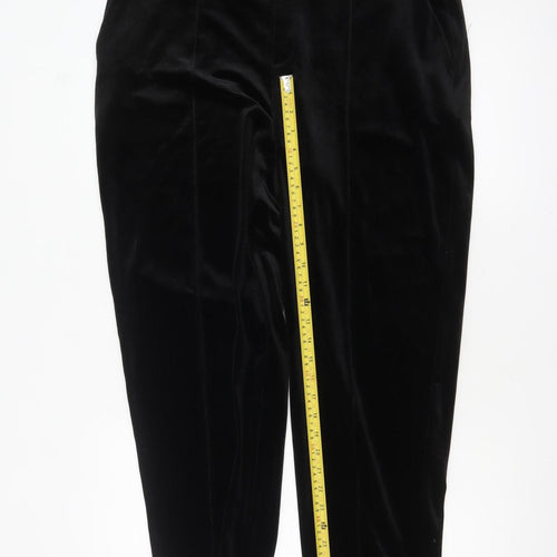 Lands' End Women's Black Velvet Tapered Trousers Size M