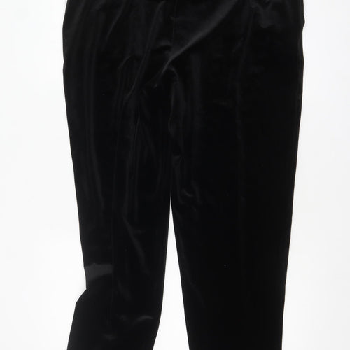 Lands' End Women's Black Velvet Tapered Trousers Size M