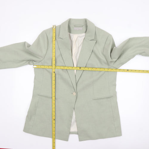 H&M Women Green One Button Tailored Blazer Size 16