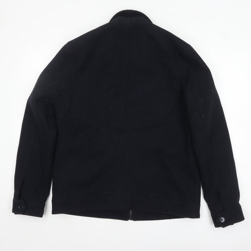 Burton Menswear London Men's Black Wool Blend Full Zip Jacket Medium