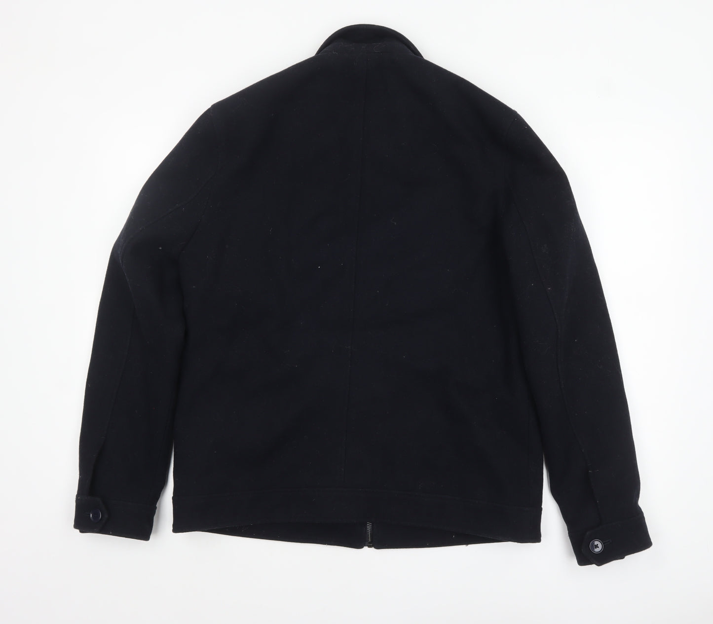Burton Menswear London Men's Black Wool Blend Full Zip Jacket Medium