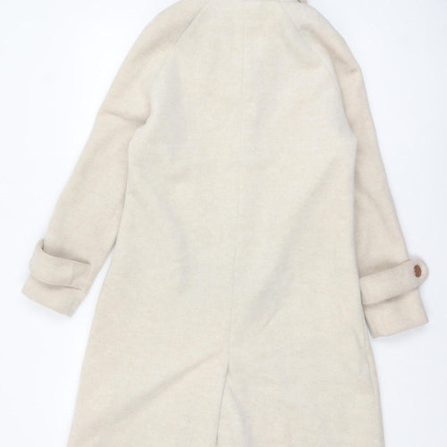 Code Women Beige Long Overcoat Size 12 Polyester Blend