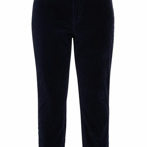 Lands' End Womens Blue Velvet Slim Trousers Size 14-16