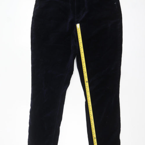 Lands' End Womens Blue Velvet Slim Trousers Size 14-16