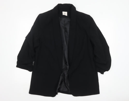 Tu Women Black Size 16 Single Breasted Blazer Jacket
