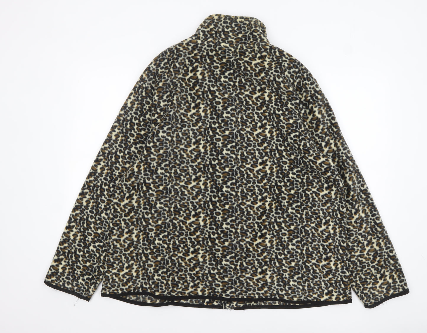 Damart Women’s Brown Leopard Print Fleece Jacket Size 18