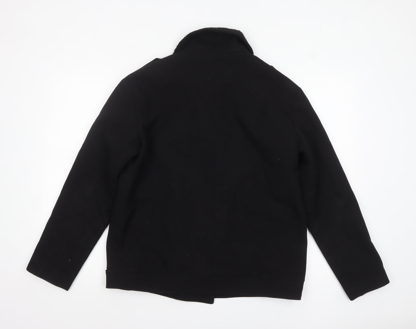 Glamorous Women's Black Biker Jacket Size 10 Lined Short Zip Detail