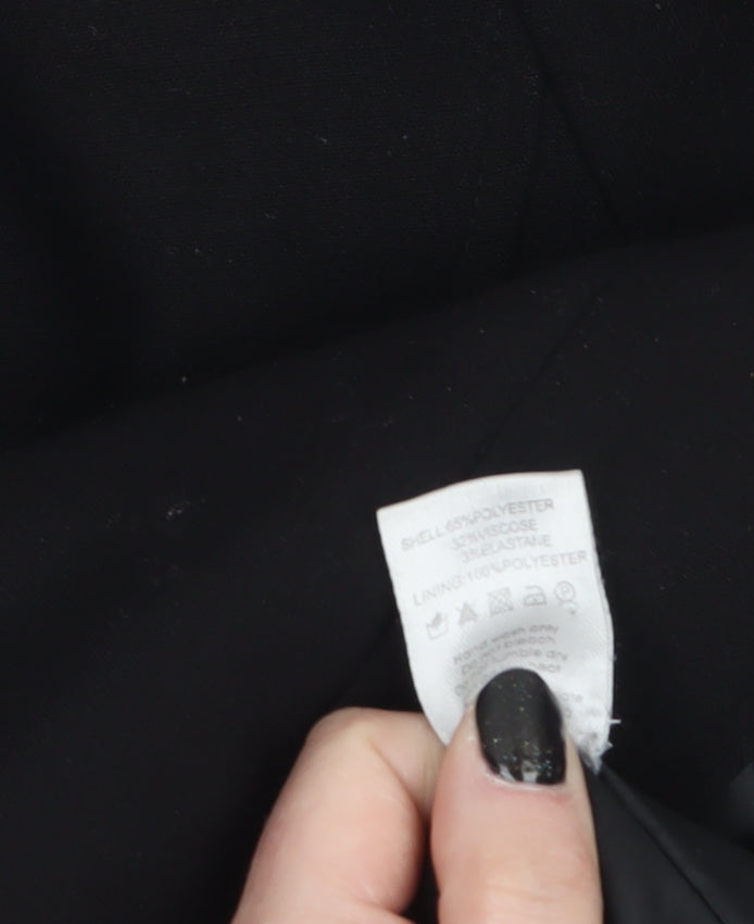 Glamorous Women's Black Biker Jacket Size 10 Lined Short Zip Detail