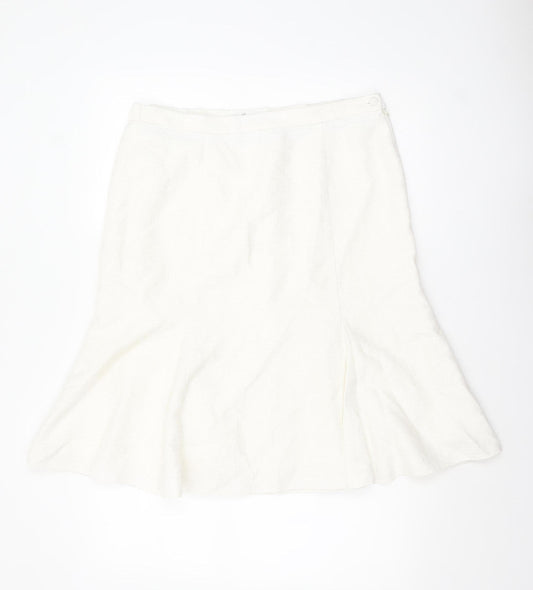 Klass Collection Women White Size 14 Trumpet Tweed Skirt