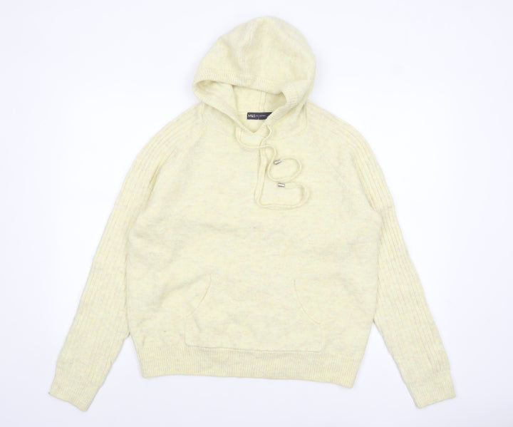 Marks and Spencer Women’s Beige Hooded Knit Jumper Size M