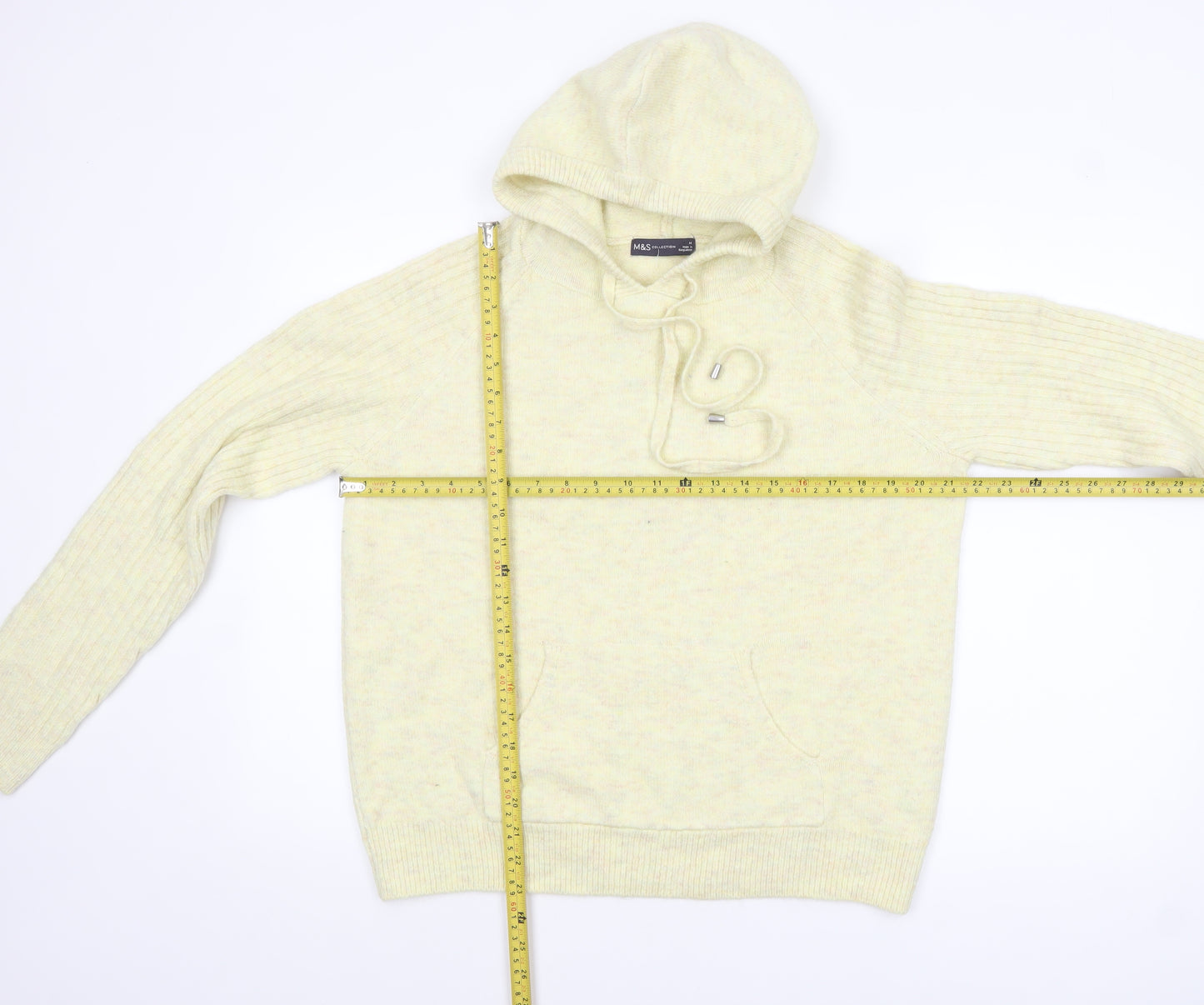 Marks and Spencer Women’s Beige Hooded Knit Jumper Size M