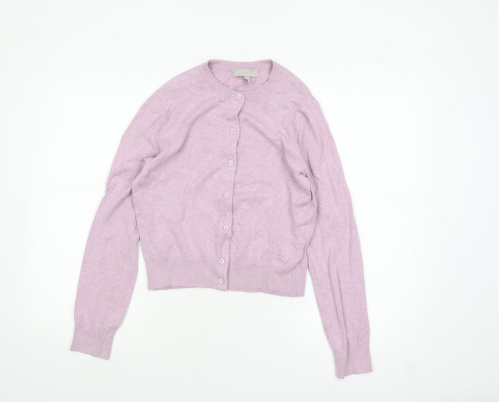 H&M Women’s Purple Button Cardigan Size 8 Lightweight Knit