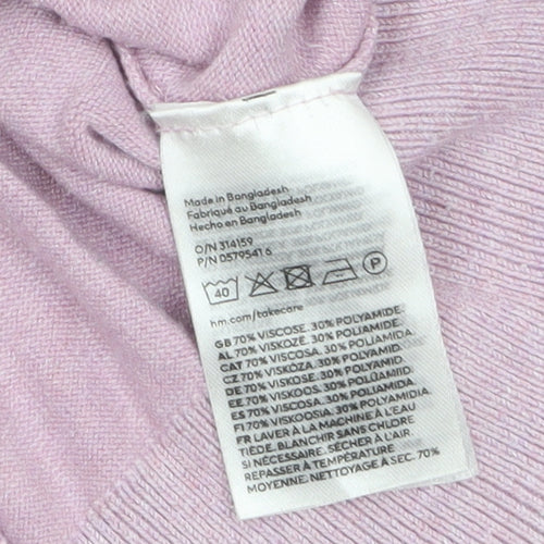 H&M Women’s Purple Button Cardigan Size 8 Lightweight Knit