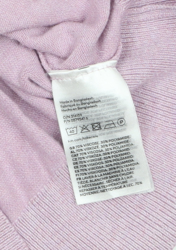 H&M Women’s Purple Button Cardigan Size 8 Lightweight Knit