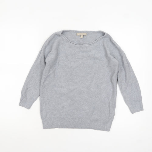 Banana Republic Women Grey XS Boat Neck Cotton Jumper