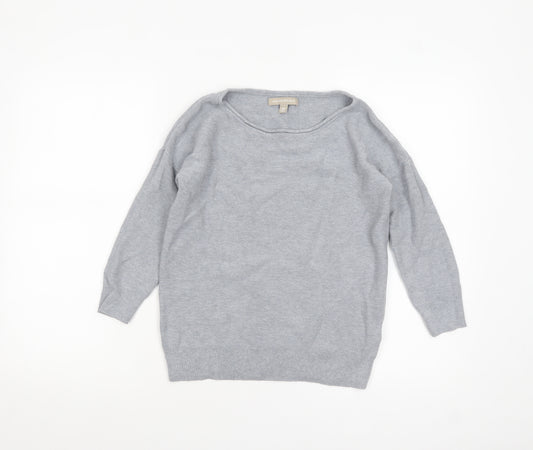 Banana Republic Women Grey XS Boat Neck Cotton Jumper