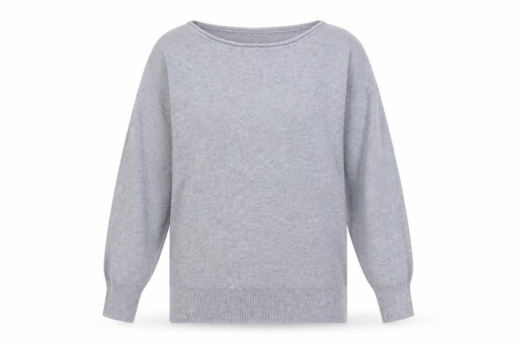Banana Republic Women Grey XS Boat Neck Cotton Jumper