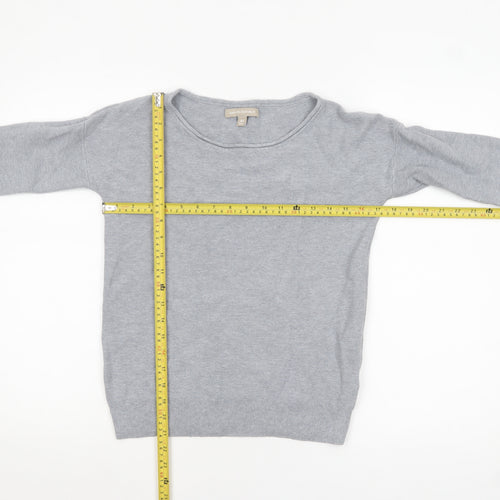 Banana Republic Women Grey XS Boat Neck Cotton Jumper