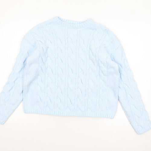 Marks and Spencer Women’s Blue Cable Knit Jumper Size M