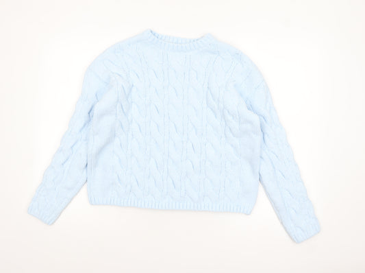 Marks and Spencer Women’s Blue Cable Knit Jumper Size M