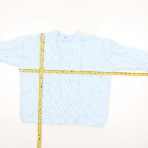 Marks and Spencer Women’s Blue Cable Knit Jumper Size M