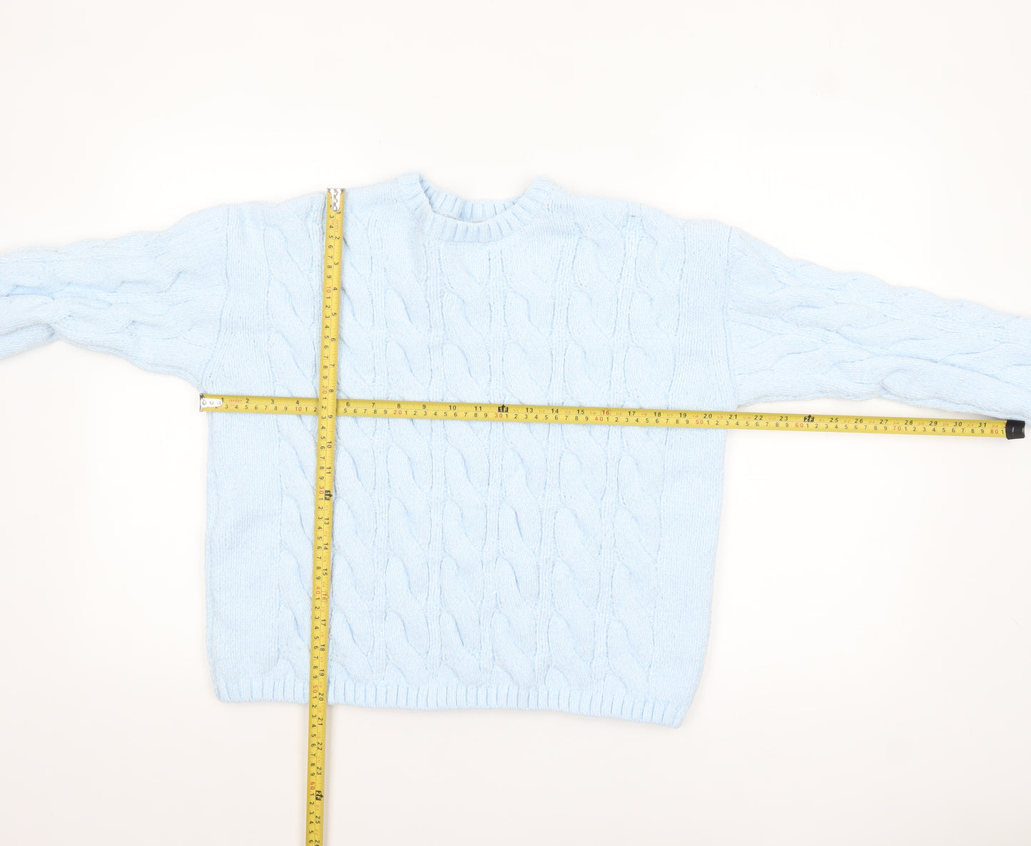 Marks and Spencer Women’s Blue Cable Knit Jumper Size M