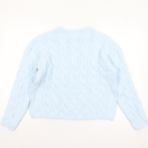 Marks and Spencer Women’s Blue Cable Knit Jumper Size M