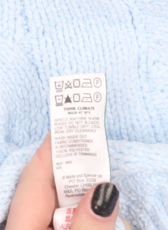 Marks and Spencer Women’s Blue Cable Knit Jumper Size M