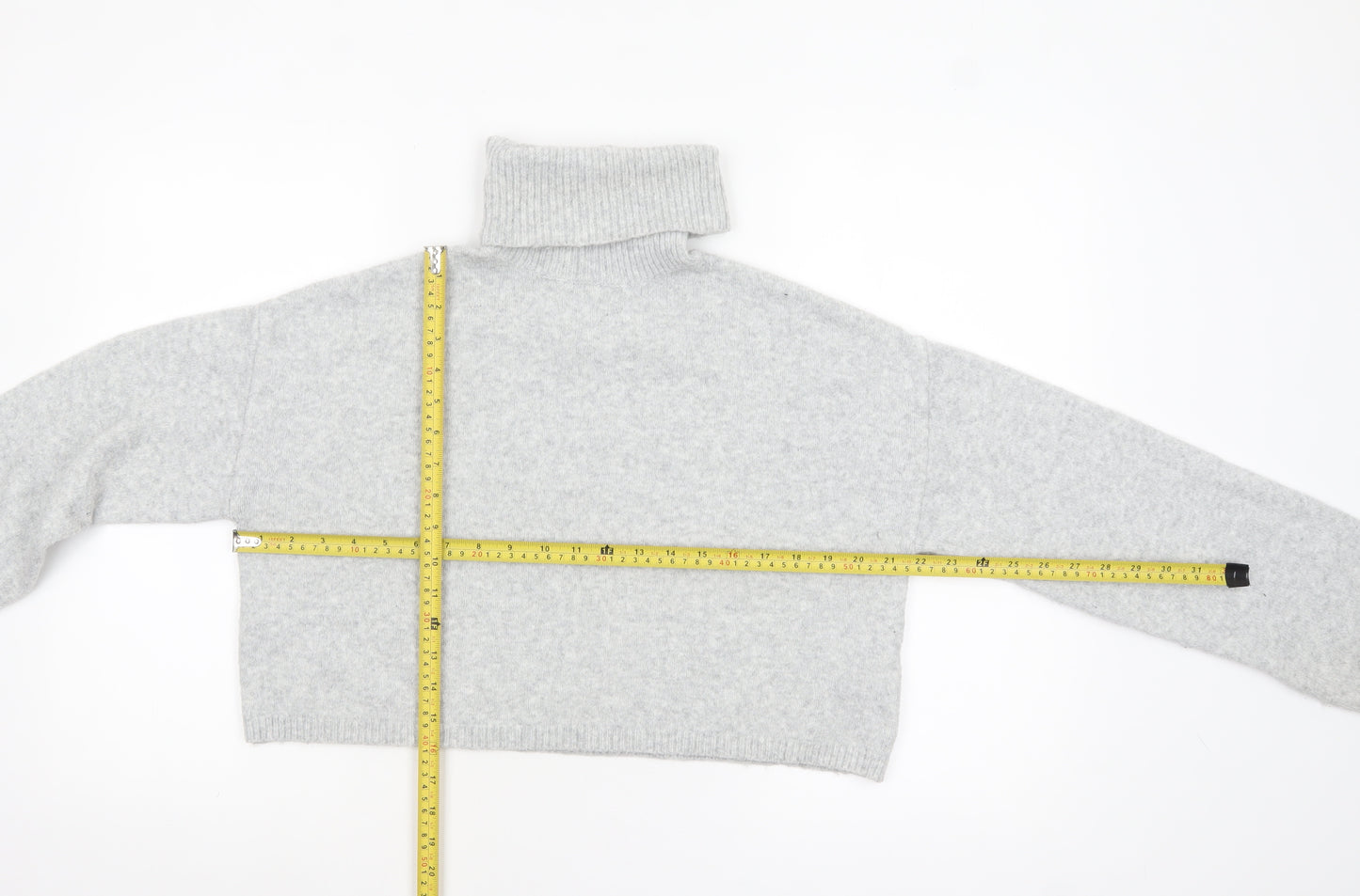 Bershka Women Grey Roll Neck Long Sleeve Knit Jumper Size M