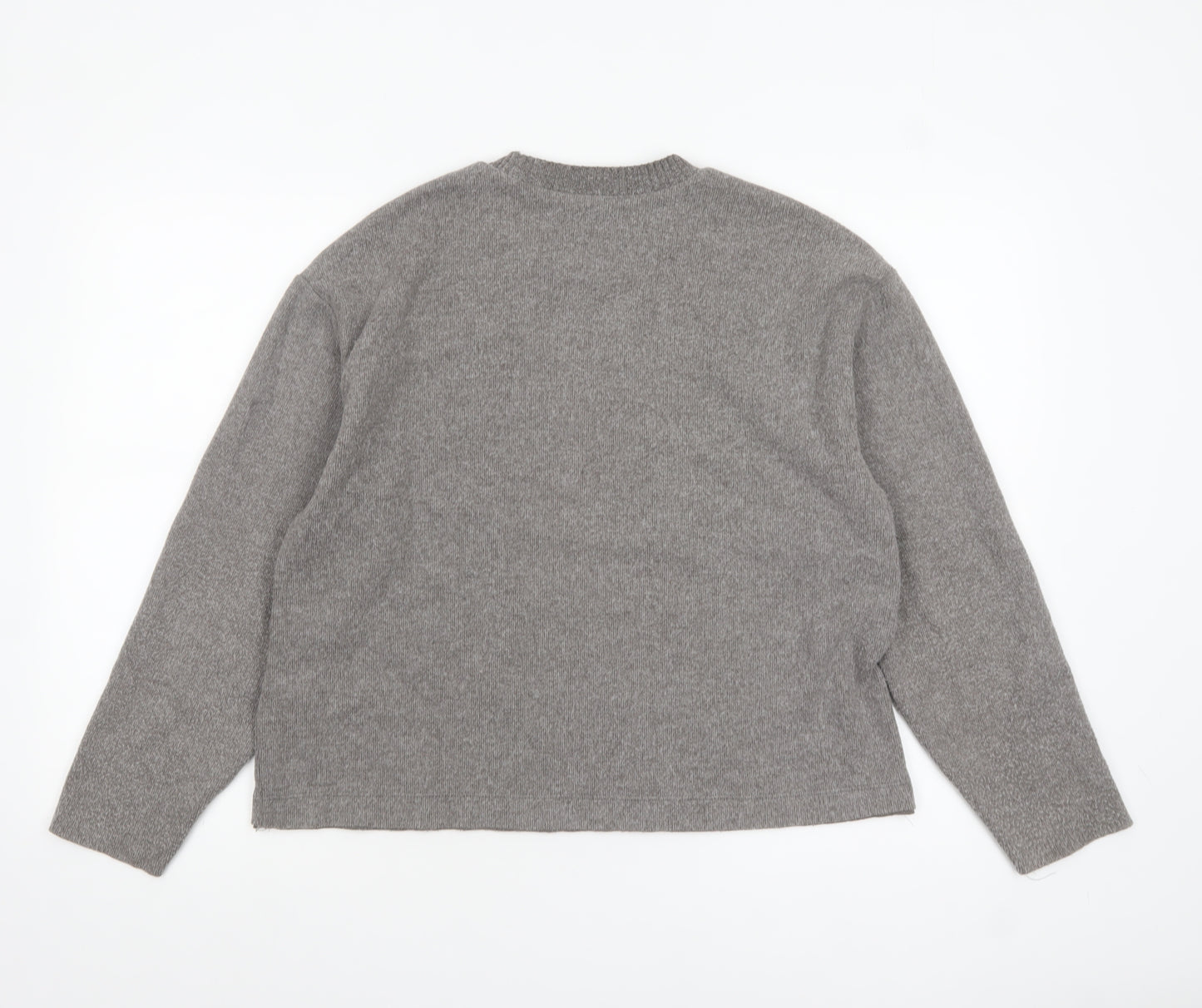 ZARA Women’s Grey Wool Blend Crew Neck Pullover Jumper Size 12