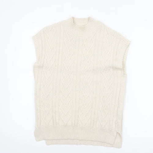 Next Girls Ivory Sleeveless Cable Knit Vest Jumper 11 Years Acrylic Blend