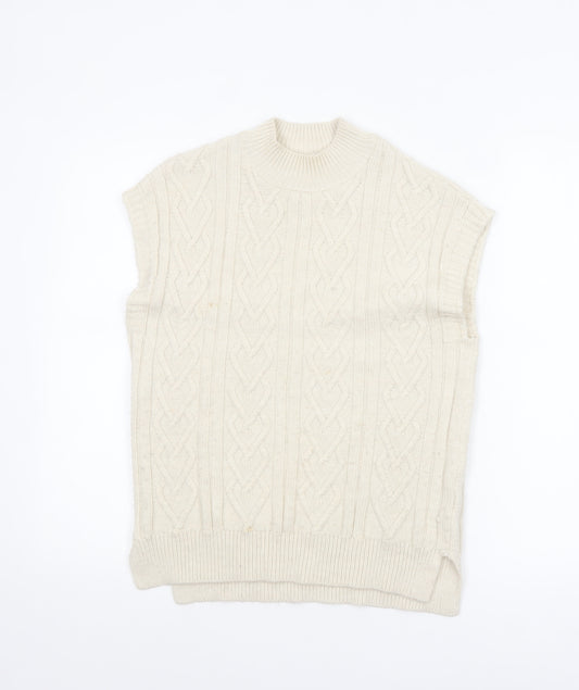 Next Girls Ivory Sleeveless Cable Knit Vest Jumper 11 Years Acrylic Blend