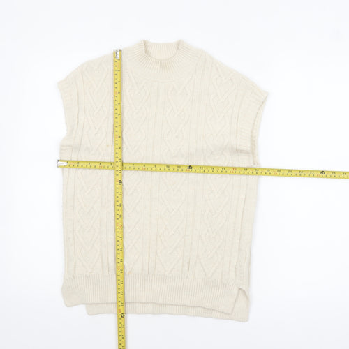 Next Girls Ivory Sleeveless Cable Knit Vest Jumper 11 Years Acrylic Blend