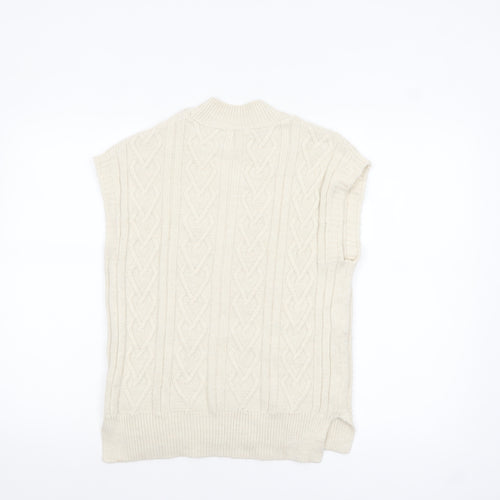 Next Girls Ivory Sleeveless Cable Knit Vest Jumper 11 Years Acrylic Blend
