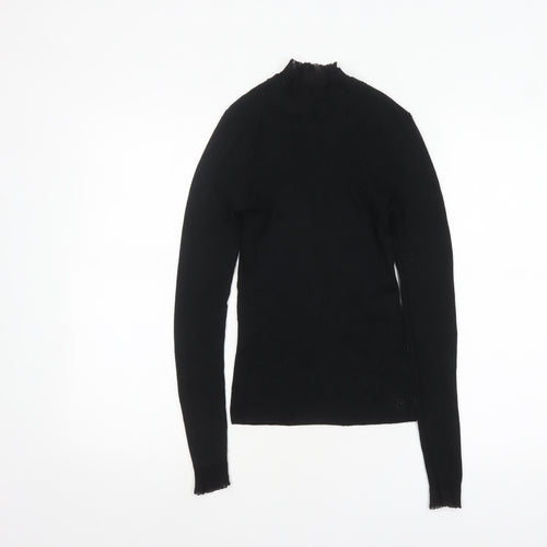 Ted Baker Women's Black Mock Neck Long Sleeve Slim Fit Jumper Size S