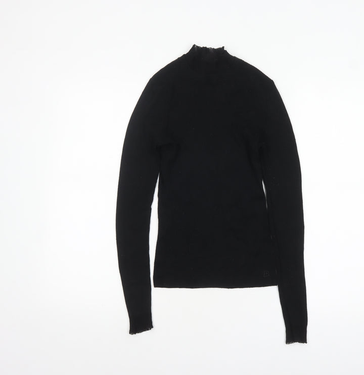 Ted Baker Women's Black Mock Neck Long Sleeve Slim Fit Jumper Size S