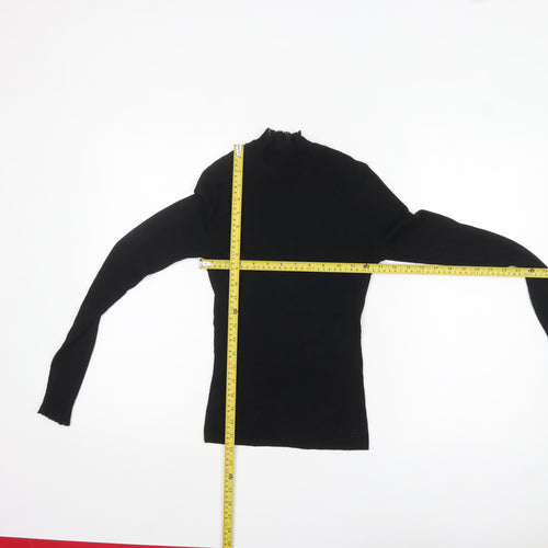 Ted Baker Women's Black Mock Neck Long Sleeve Slim Fit Jumper Size S