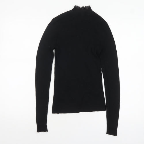 Ted Baker Women's Black Mock Neck Long Sleeve Slim Fit Jumper Size S