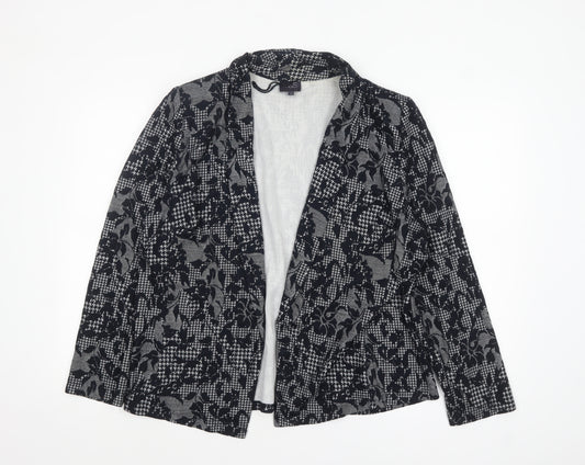 Marks and Spencer Women’s Black Geometric Floral Blazer Size 20