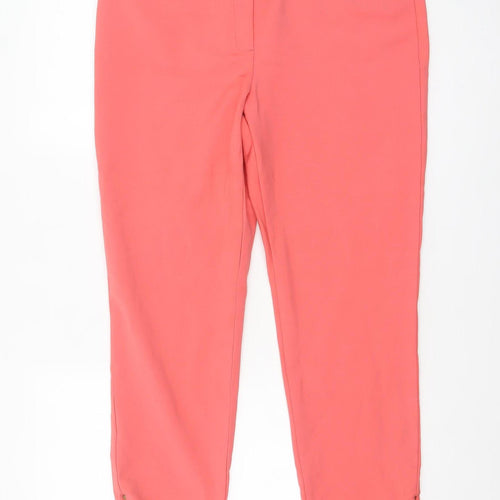 Definitions Women Pink Size 14 Slim Ankle Zip Trousers