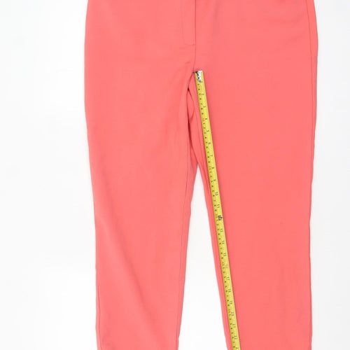 Definitions Women Pink Size 14 Slim Ankle Zip Trousers
