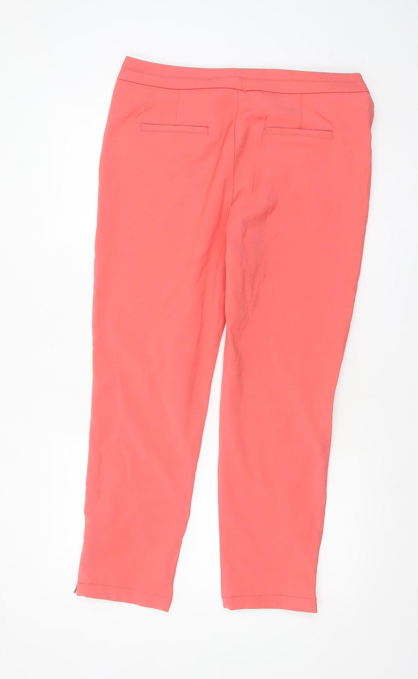 Definitions Women Pink Size 14 Slim Ankle Zip Trousers