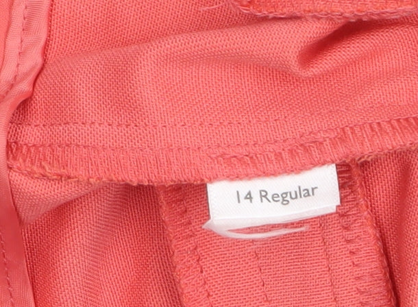 Definitions Women Pink Size 14 Slim Ankle Zip Trousers