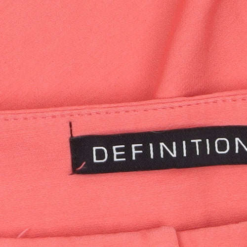 Definitions Women Pink Size 14 Slim Ankle Zip Trousers
