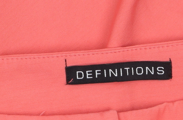 Definitions Women Pink Size 14 Slim Ankle Zip Trousers