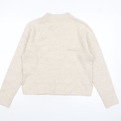 Marks and Spencer Womens Beige V-Neck Knit Jumper Small